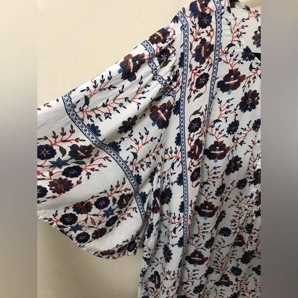 Lucky Brand Womens Viscose Flutter Sleeve Floral Print Peasant Blouse Size 3X - Picture 9 of 15